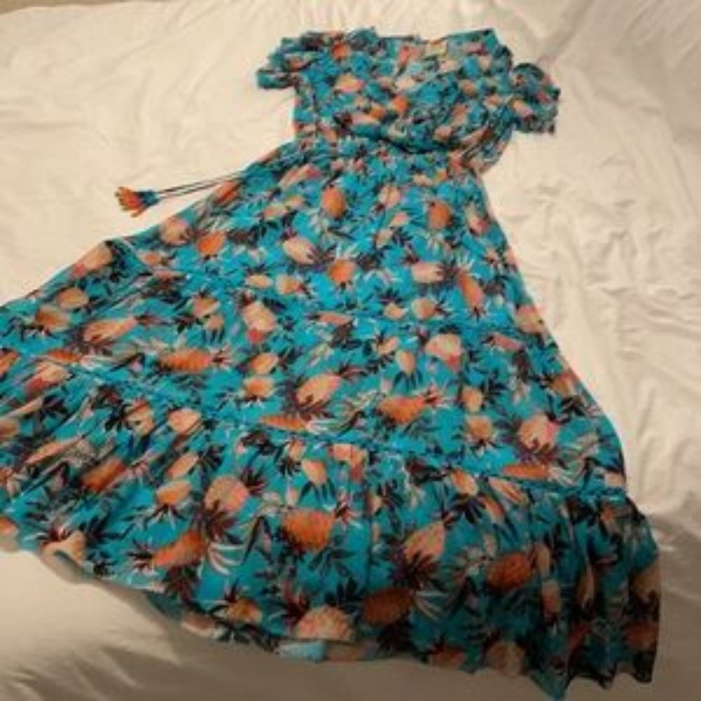 NWT FARM Rio Pineapple Print Maxi Dress
